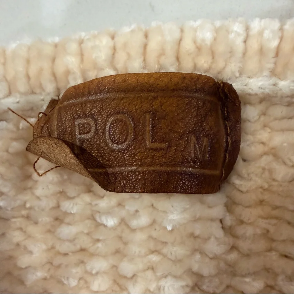 POL Chenille Granny Square Crochet Knit Cardigan Sweater Women’s Medium Vanilla - Picture 3 of 5